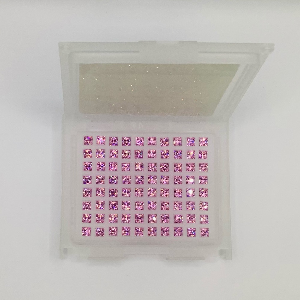 ❤️80 pieces 4mm Pink Cubic Zirconia Square Princess Cut Swarovski